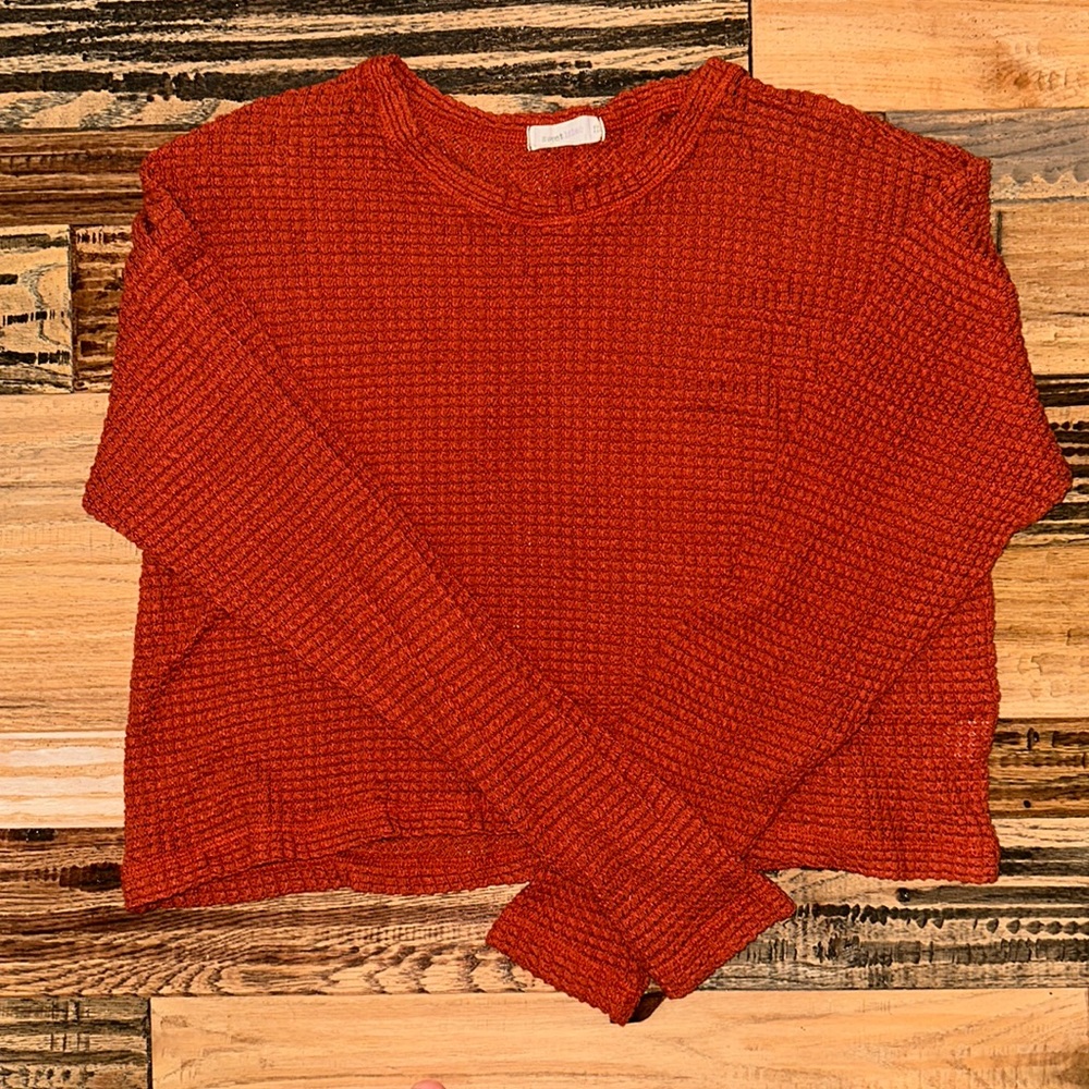 sweet lilac rust orange sweater